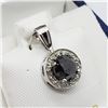 Image 3 : 18) 14K WHITE GOLD BLACK & WHITE DIAMOND PENDANT