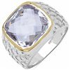 22) RHODIUM PLATED PINK AMETHYST RING