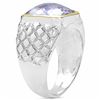 Image 2 : 22) RHODIUM PLATED PINK AMETHYST RING