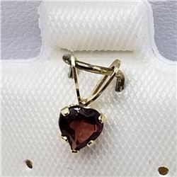 23) 14K YELLOW GOLD GARNET PENDANT