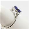 Image 3 : 24) 10K WHITE GOLD TANZANITE & DIAMOND RING
