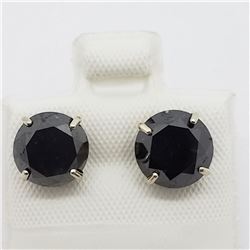 25) 14K YELLOW GOLD BLACK DIAMOND EARRINGS