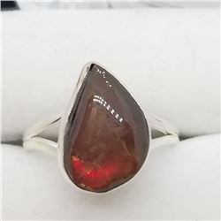 27) STERLING SILVER AMMOLITE RING