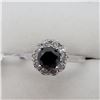 Image 3 : 30) 10K WHITE GOLD BLACK & WHITE DIAMOND RING