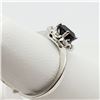 Image 4 : 30) 10K WHITE GOLD BLACK & WHITE DIAMOND RING