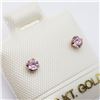Image 2 : 31) 10K YELLOW GOLD PINK CZ EARRINGS
