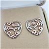 Image 1 : 34) ROSE GOLD PLATED DIAMOND EARRINGS