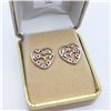 Image 2 : 34) ROSE GOLD PLATED DIAMOND EARRINGS