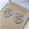 Image 3 : 34) ROSE GOLD PLATED DIAMOND EARRINGS