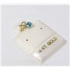 38) 14K YELLOW GOLD BLUE TOPAZ PENDANT