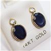 Image 2 : 39) 14K YELLOW GOLD SAPPHIRE & DIAMOND EARRINGS