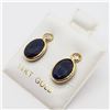Image 4 : 39) 14K YELLOW GOLD SAPPHIRE & DIAMOND EARRINGS