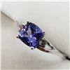 Image 2 : 41) 10K WHITE GOLD TANZANITE & DIAMOND RING
