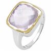 Image 2 : 43) RHODIUM PLATED ROSE QUARTZ RING