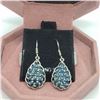 Image 3 : 44) RHODIUM PLATED BLUE TOPAZ EARRINGS