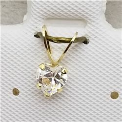 45) 14K YELLOW GOLD CUBIC ZIRCONIA PENDANT