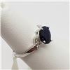 Image 3 : 46) 10K WHITE GOLD SAPPHIRE & DIAMOND RING