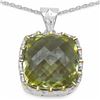 Image 1 : 48) RHODIUM PLATED LEMON TOPAZ PENDANT