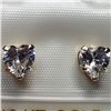 Image 1 : 12) 9K YELLOW GOLD CUBIC ZIRCONIA HEART EARRINGS