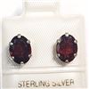 Image 1 : 81) STERLING SILVER GARNET EARRINGS