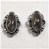Image 1 : 99) STERLING SILVER SMOKEY QUARTZ EARRINGS