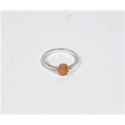91) STERLING SILVER OPAL CUBIC ZIRCONIA RING