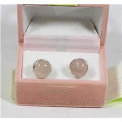 28) STERLING SILVER ROSE QUARTZ EARRINGS