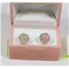 Image 1 : 28) STERLING SILVER ROSE QUARTZ EARRINGS