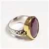 Image 3 : 70) GOLD-PLATED STERLING SILVER RUBY RING SIZE 5