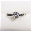 Image 1 : 72) STERLING SILVER CUBIC ZIRCONIA MARCASITE RING