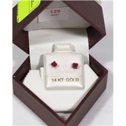 29) 14K WHITE GOLD RUBY EARRINGS