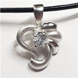 87) STERLING SILVER CUBIC ZIRCONIA NECKLACE