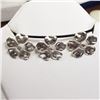 Image 1 : 97) STERLING SILVER 3 FLOWER PENDANTS NECKLACE