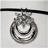 Image 1 : 15) STERLING SILVER CUBIC ZIRCONIA PENDANT