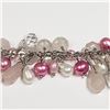 Image 4 : 11) STERLING SILVER PEARL CUBIC ZIRCONIA BRACELET
