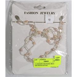 51) FRESHWATER PEARL BRACELET AND NECKLACE SET