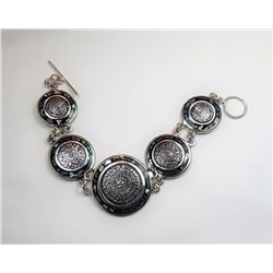 17)  MEXICAN SILVER WITH ABALONE INLAY