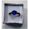 Image 1 : 8)  BLACK RHODIUM PLATED BLUE SAPPHIRE