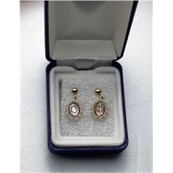 2)  DAINTY GOLD TONE & ABALONE STUD