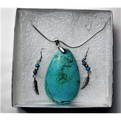 16)  LARGE (2") TEAR DROP TURQUOISE