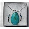 Image 1 : 16)  LARGE (2") TEAR DROP TURQUOISE