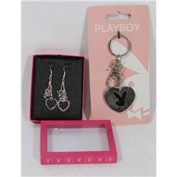 PLAYBOY EARRINGS SOLD WITH PLAYBOY KEYCHAIN