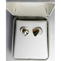 12)  VINTAGE C.O.P GOLD TONE HEART STUD