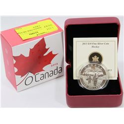 2013 CANADIAN FINE SILVER $10 COIN -HOCKEY