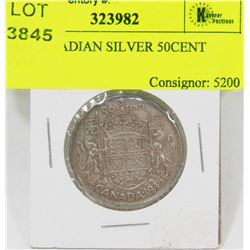 1945 CANADIAN SILVER 50CENT COIN