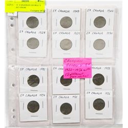 LOT OF  12  CANADIAN GEORGE V NICKEL SET FROM