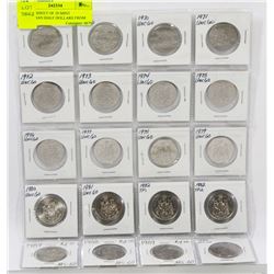 STOCK SHEET OF 20 MINT CANADIAN HALF DOLLARS FROM