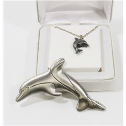 DOLPHIN PENDANT ON CHAIN SOLD WITH DOLPHIN