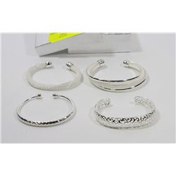 NEW 4 PIECE SILVER PLATED  BRACELETS,
