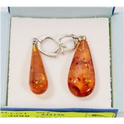PAIR OF GENUINE BALTIC AMBER BUTTERSCOTCH COLOR